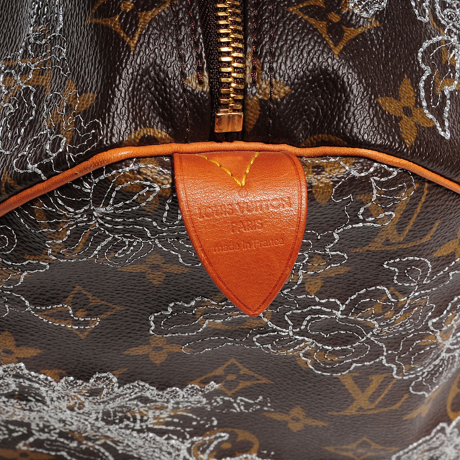Louis Vuitton Monogram Dentelle Speedy 30 Silver 6 of 7