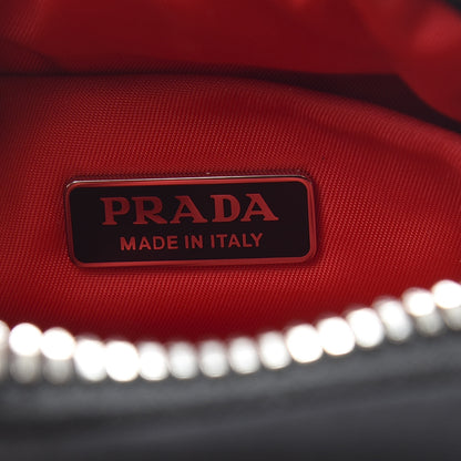 Prada Tessuto Nylon Pocket Small Wristlet Pouch Black Fuoco 8 of 9