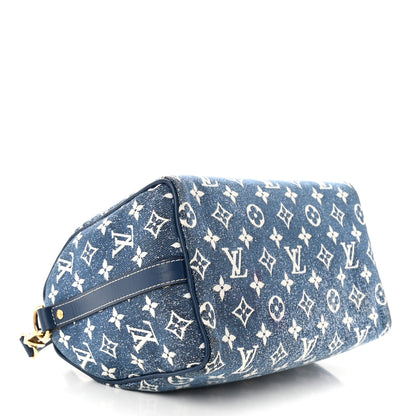 Louis Vuitton Monogram Jacquard Denim Speedy Bandouliere 25 Bleu 4 of 10