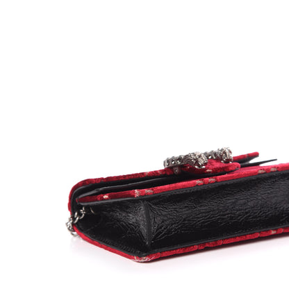 Gucci Velvet GG Monogram Super Mini Dionysus Shoulder Bag Red Cipria Black 7 of 10