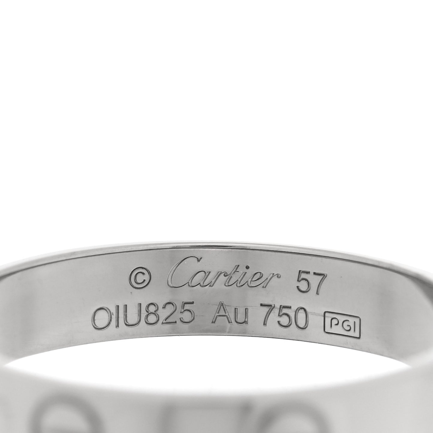 18K White Gold 3.5mm LOVE Wedding Band Ring 57 8