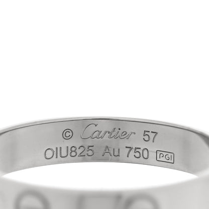 Cartier 18K White Gold 3.5mm LOVE Wedding Band Ring 57 8 4 of 5
