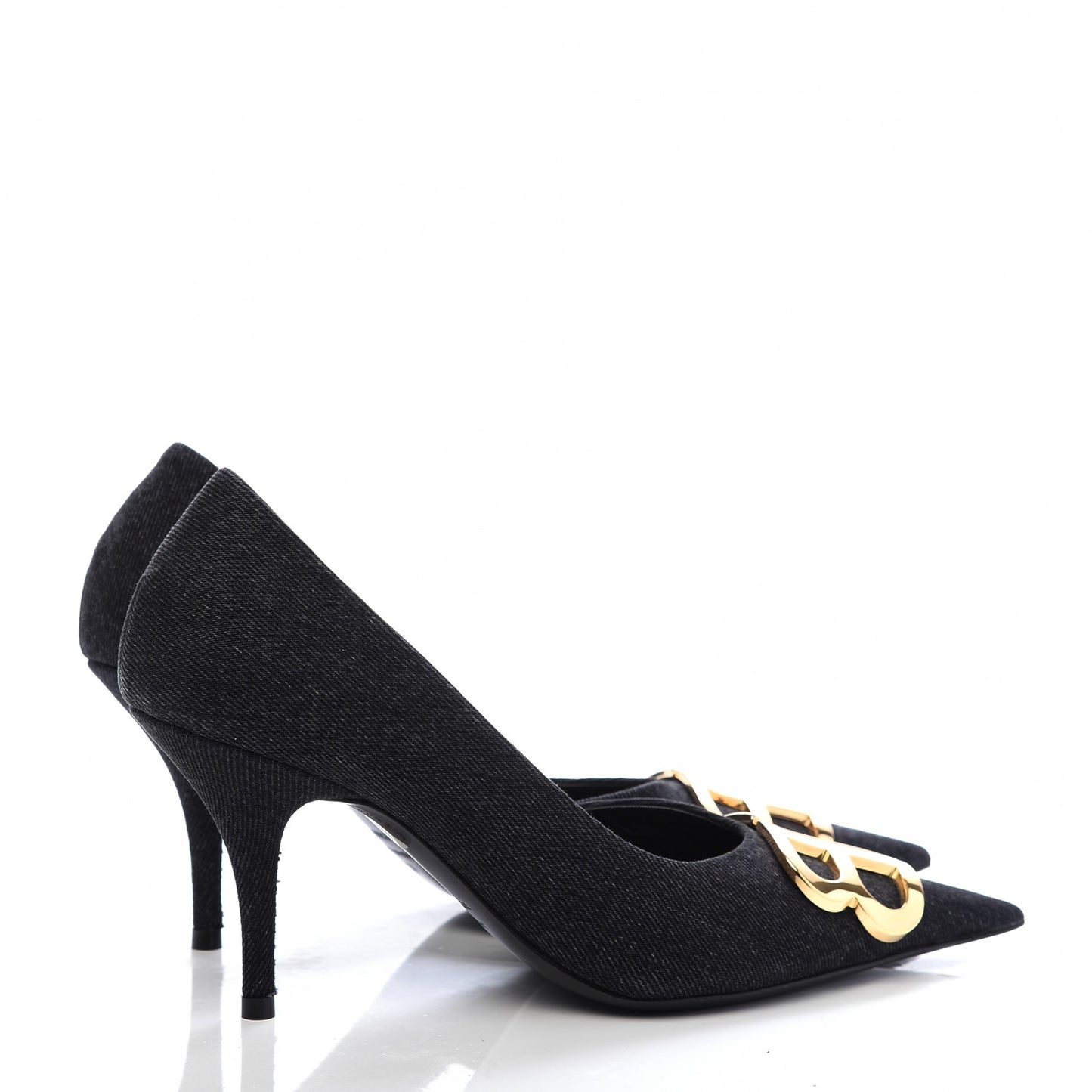 Denim BB D'Orsay Pointed Toe Knife 80mm Pump 37 Black