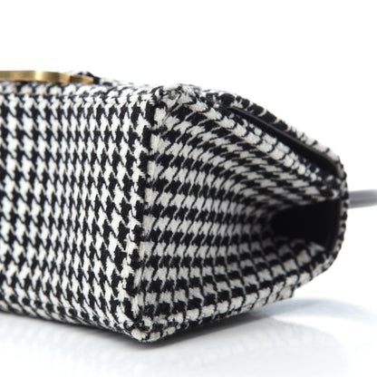 Balenciaga Wool Houndstooth Small Hourglass Top Handle Bag Black White 7 of 9
