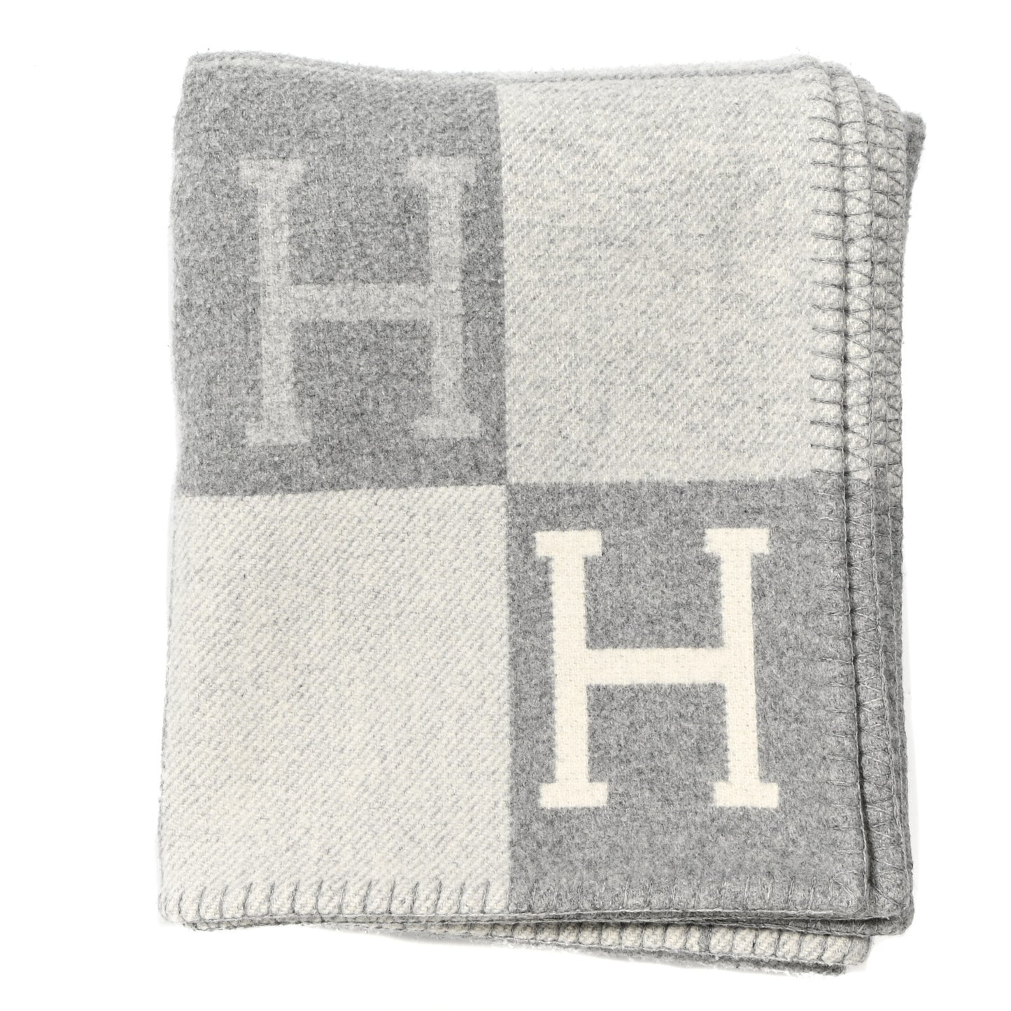 Wool Cashmere Avalon III Blanket Ecru Gris Clair