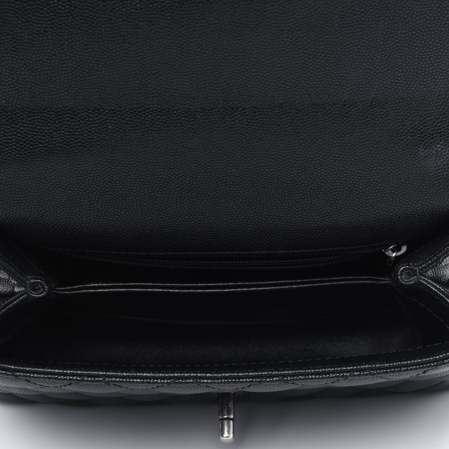 Chanel Caviar Lizard Embossed Quilted Mini Coco Handle Flap Black 3 of 4