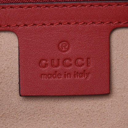 Gucci GG Supreme Monogram Kingsnake Heart Embroidered Medium Boston Hibiscus Red 8 of 10