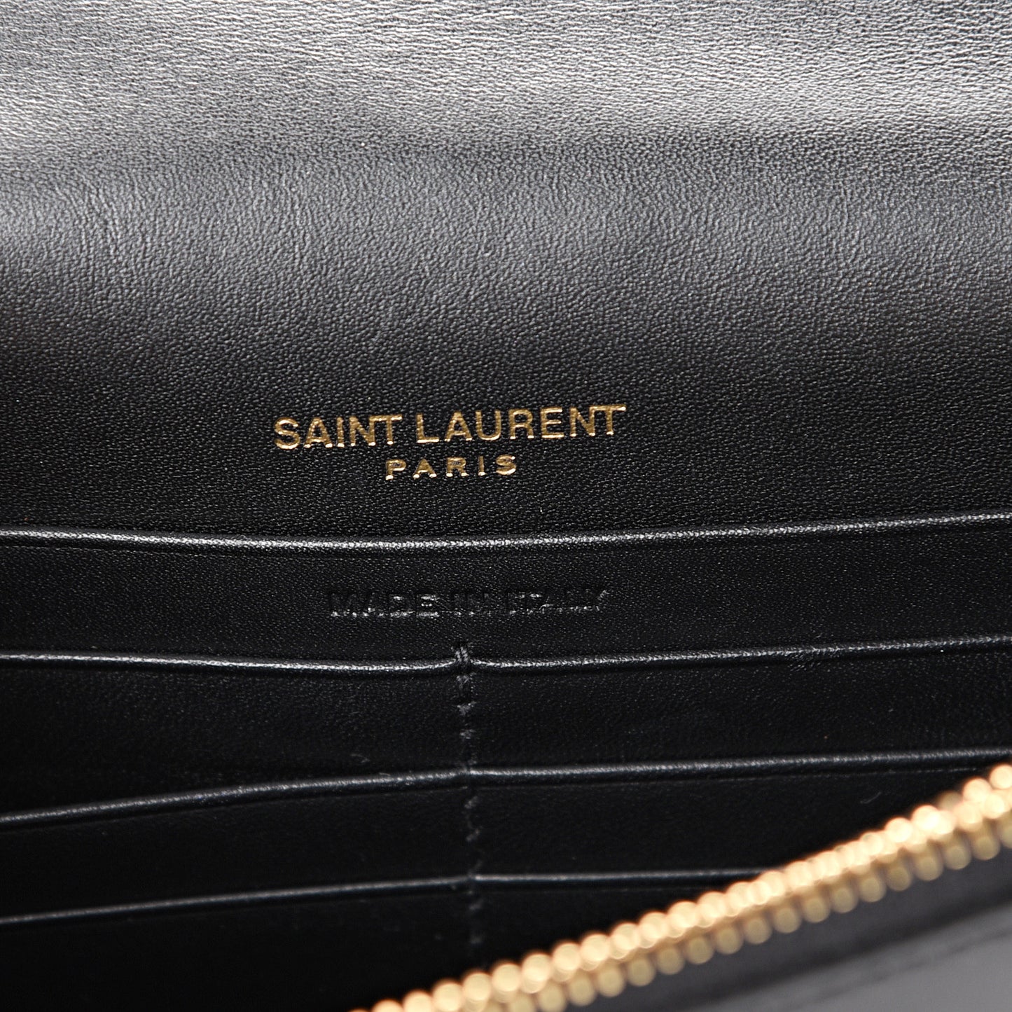 Smooth Calfskin Classic Monogram Kate Tassel Chain Wallet Black