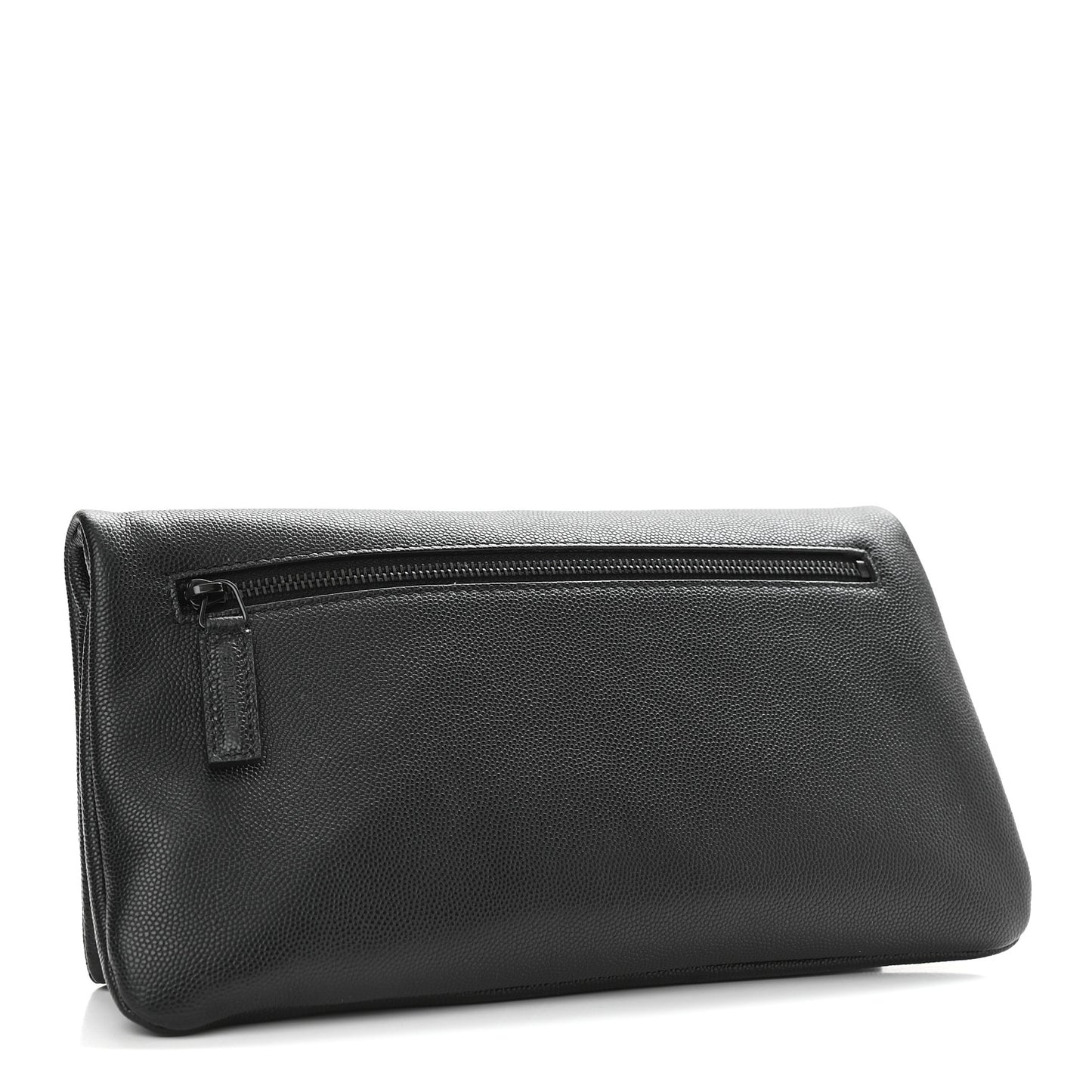 Grain De Poudre West Hollywood Monogram Fold Over Clutch Black