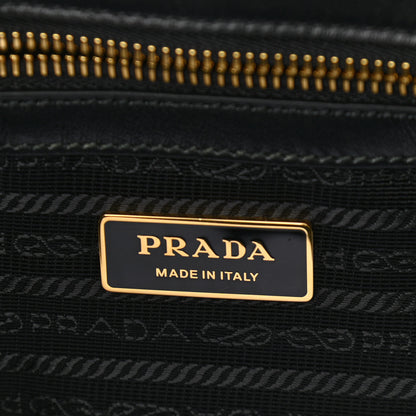 Prada Jacquard Saffiano Triangolo Symbole Embroidered Small Tote Black Corda 5 of 9