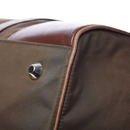 Prada Tessuto Nylon Soft Calfskin Duffle Bag Brown 10 of 13