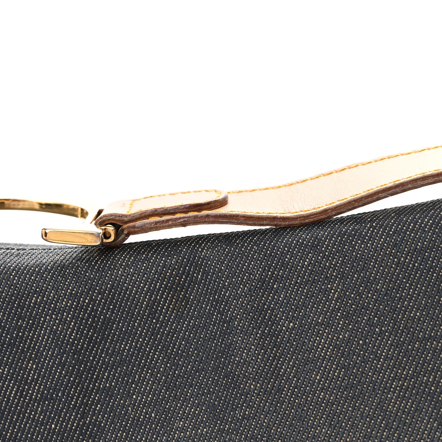 Denim Calfskin Saddle Bag Blue