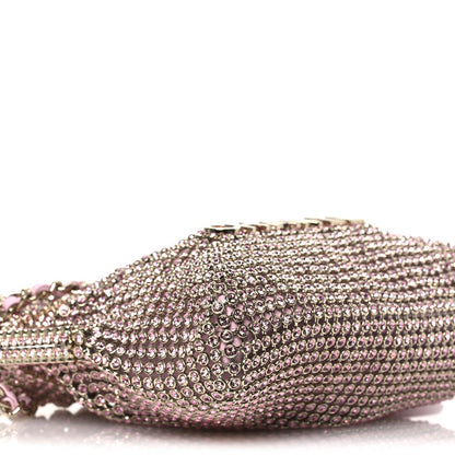 Chanel Crystal Embellished Metallic Lambskin Mini Chanel 22 Pink 9 of 11