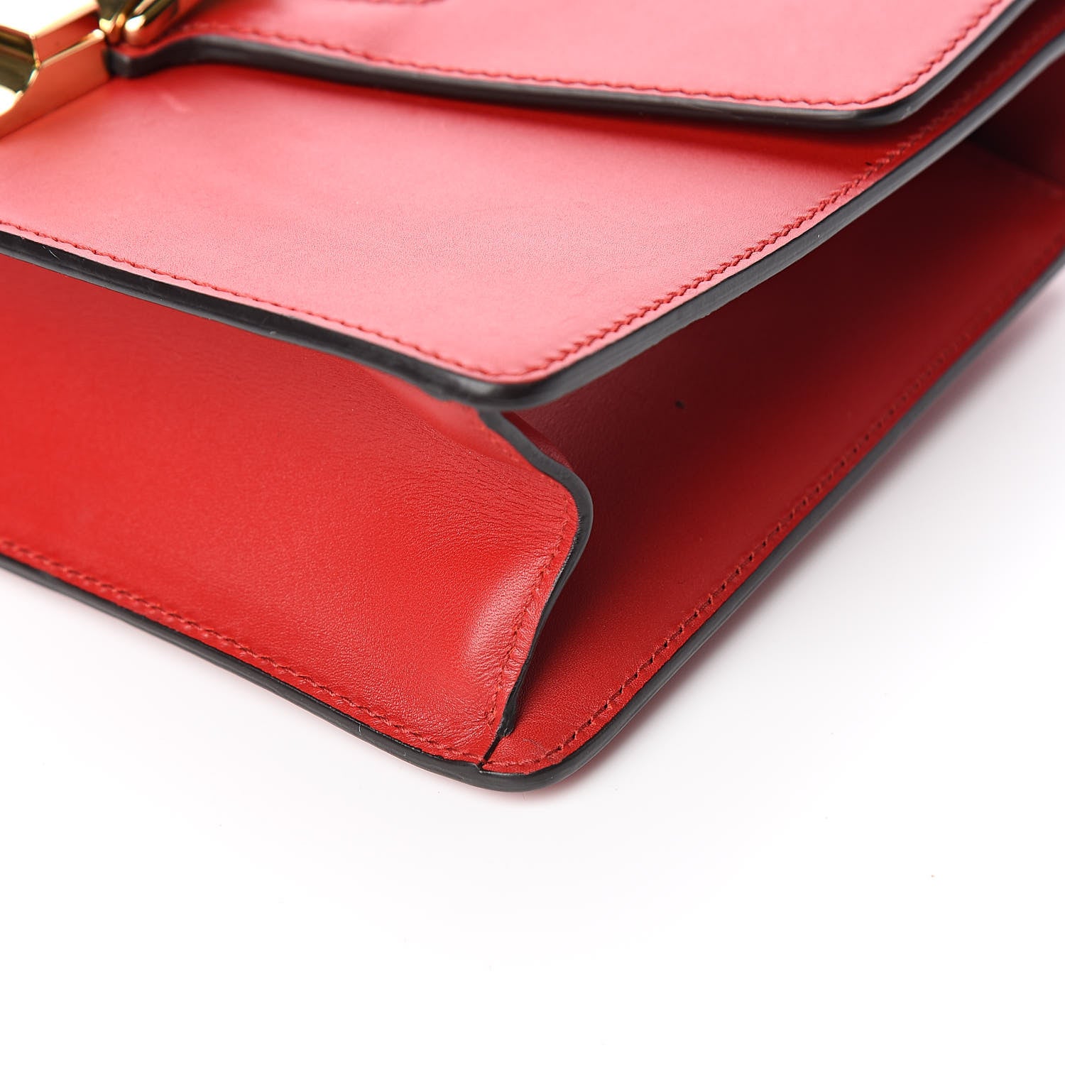 Gucci Calfskin Small Sylvie Shoulder Bag Hibiscus Red 14 of 15