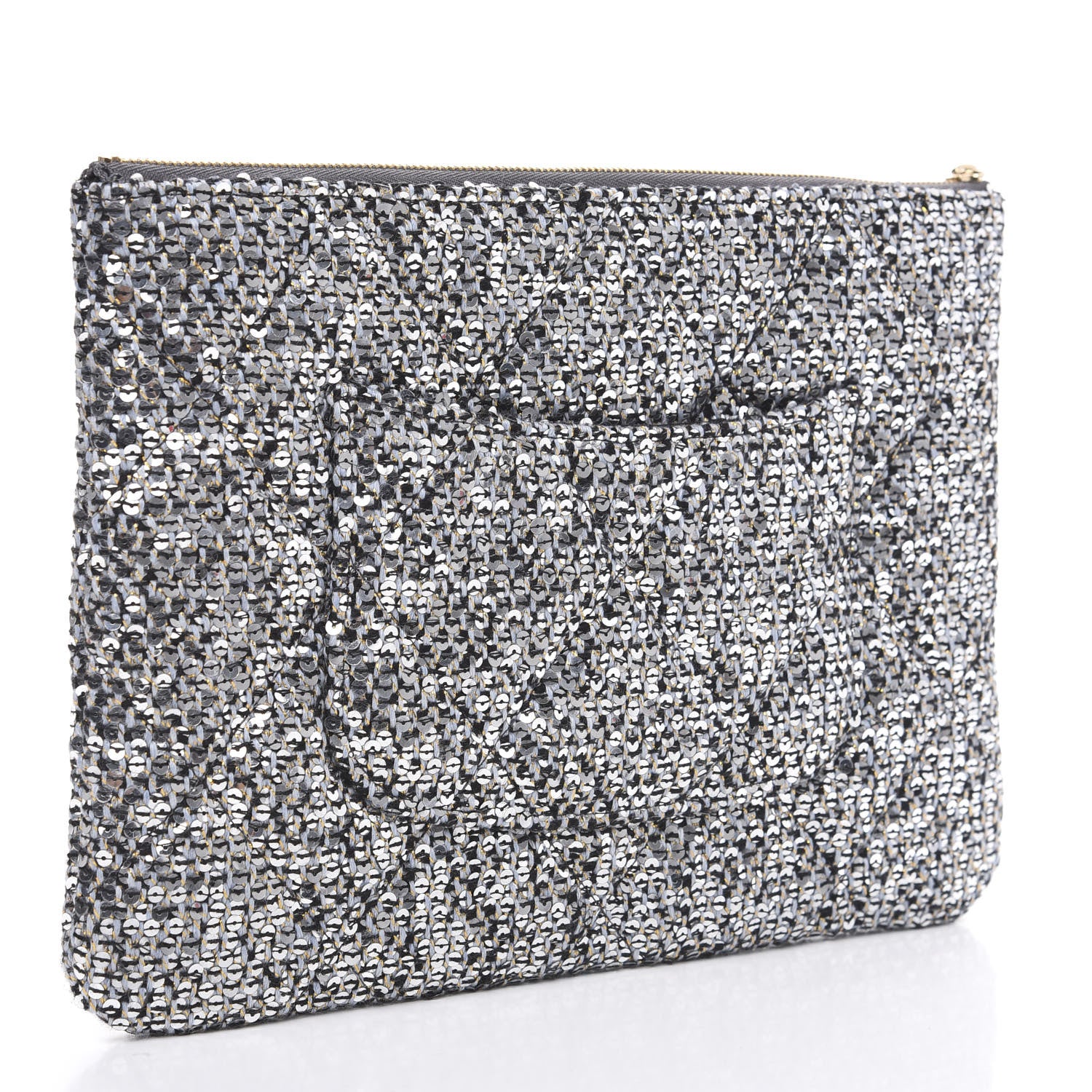 Chanel Sequins Medium 19 Pouch Silver 2 of 8