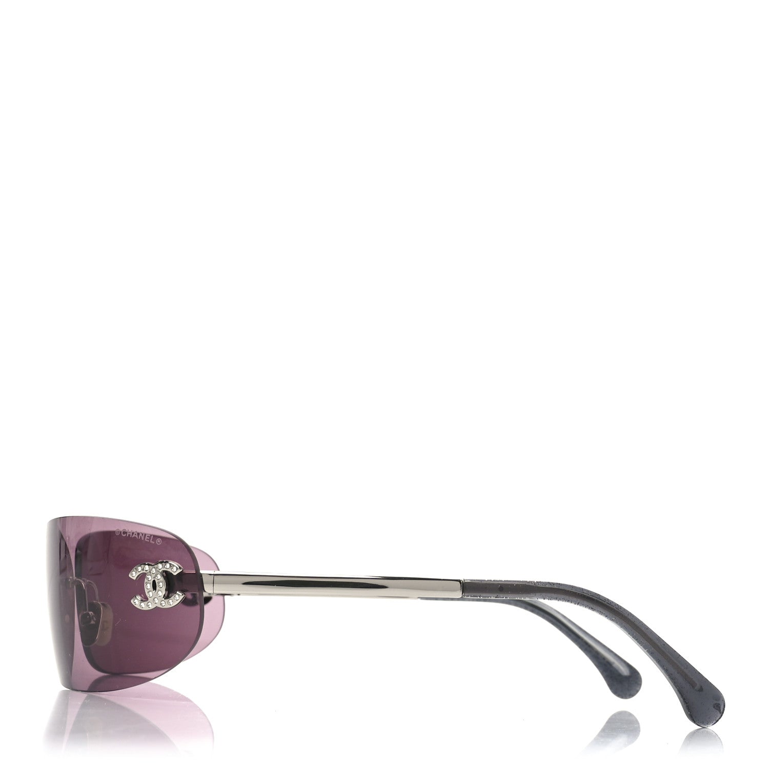 Chanel Metal Crystal CC Oval Sunglasses 71560 Silver 3 of 6