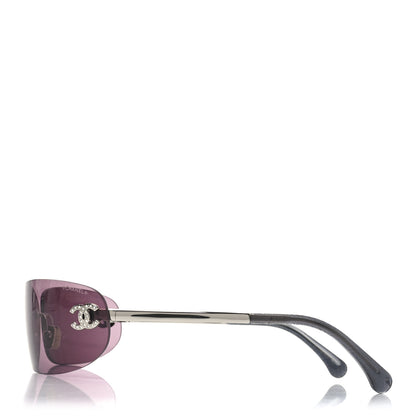 Chanel Metal Crystal CC Oval Sunglasses 71560 Silver 3 of 6