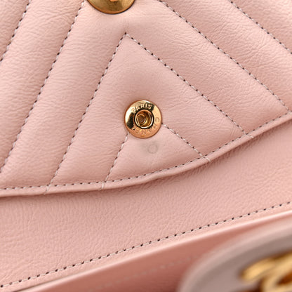 Chanel Calfskin Chevron Quilted Medium Double Flap Light Pink 10 of 10