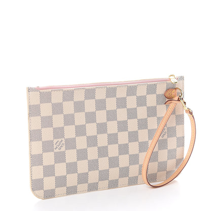 Louis Vuitton Damier Azur Neverfull MM GM Pochette Rose Ballerine 2 of 5