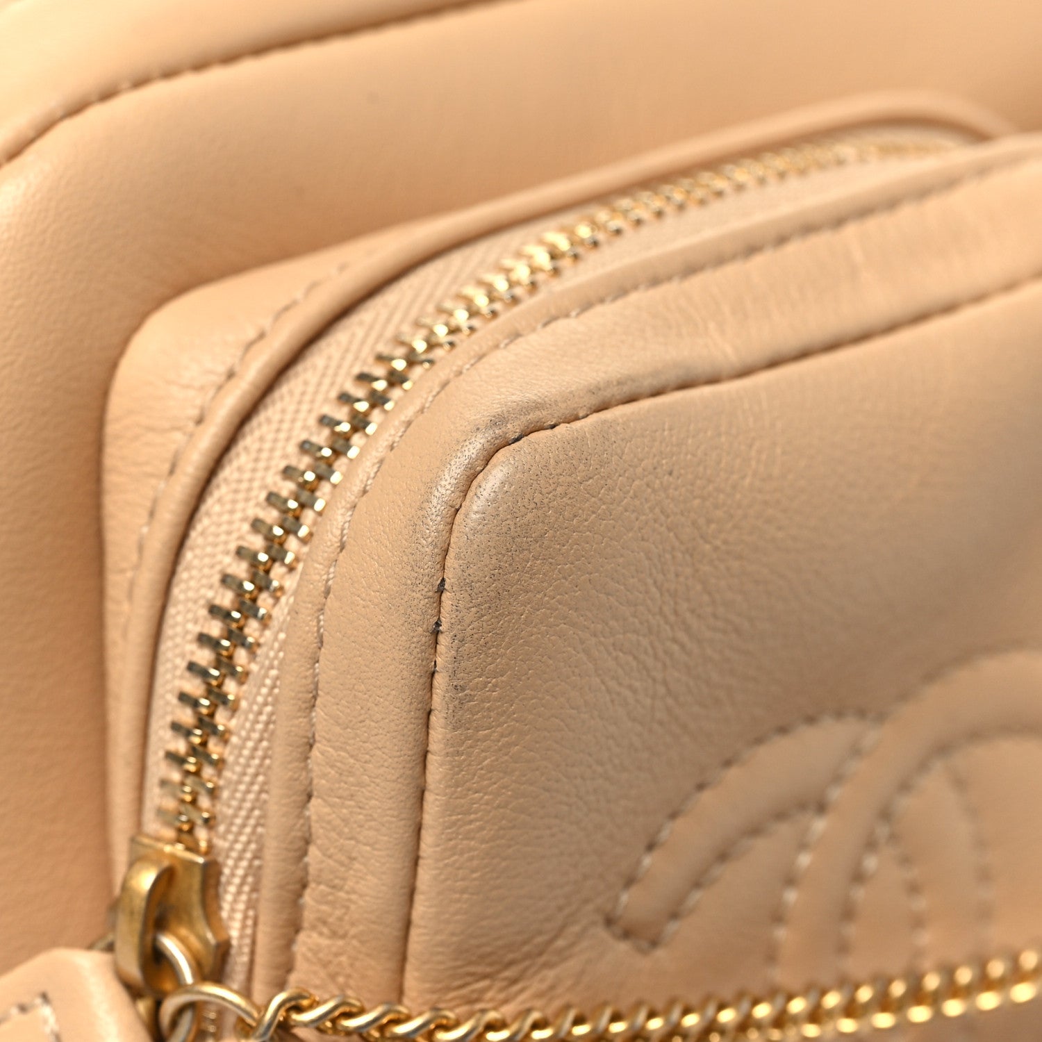Chanel Calfskin Quilted Small Camera Case Beige Beige 11 of 11