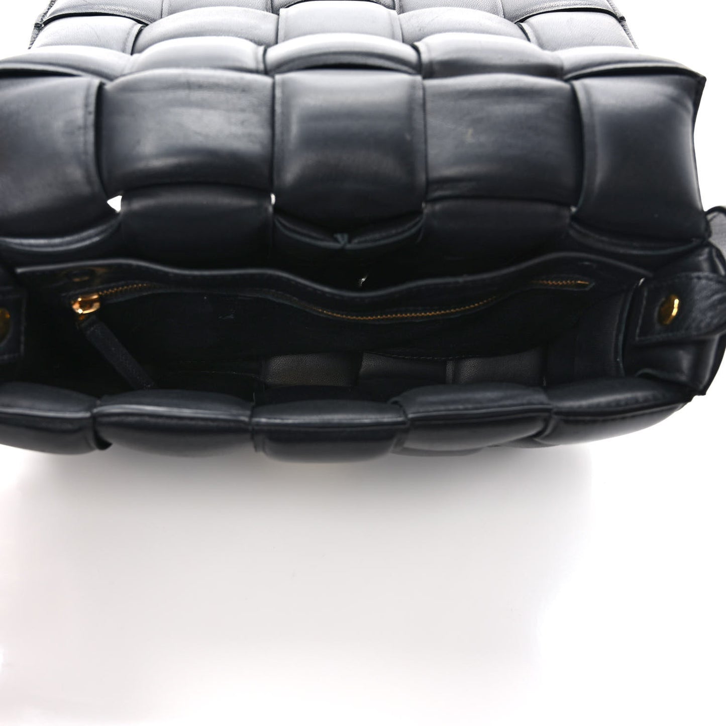 Nappa Maxi Intreccio Padded Cassette Crossbody Bag Black
