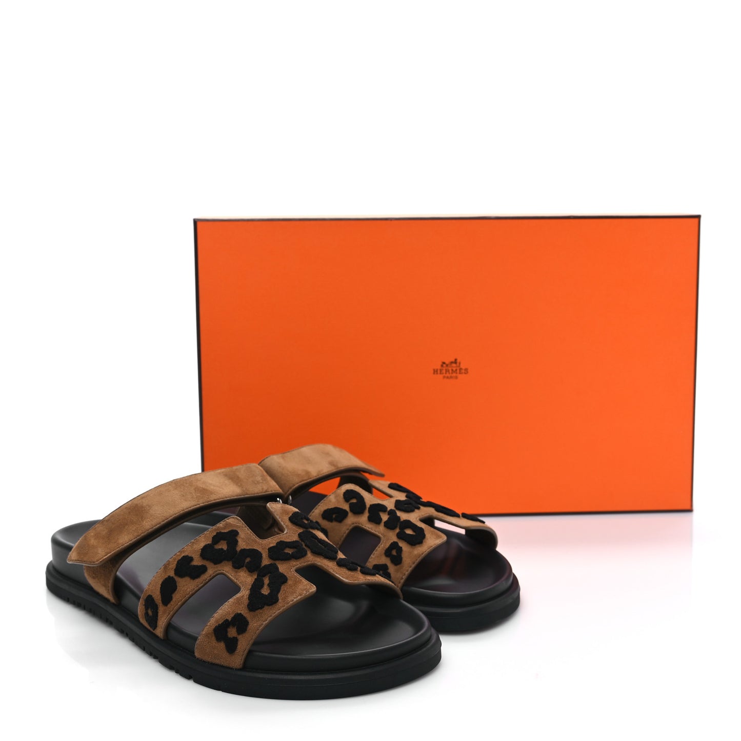 Suede Goatskin Womens Chypre Sandals 40 Brun Fume Black