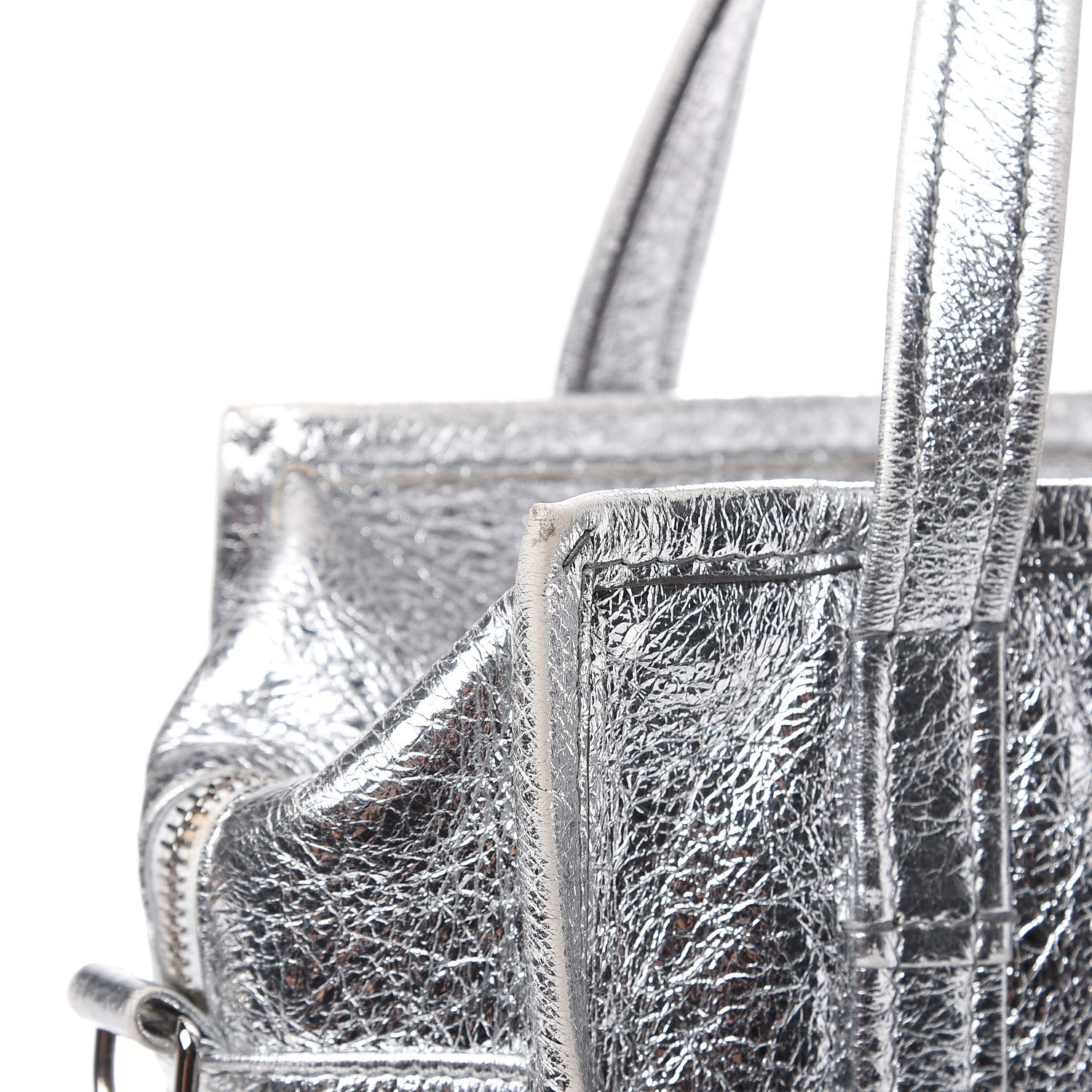 Balenciaga Metallic Calfskin S Bazar Shopper Tote Silver Hardware 13 of 16