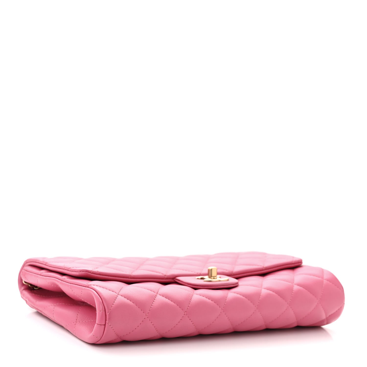 Chanel Lambskin Quilted Clutch With Chain Flap Pink 4 of 10