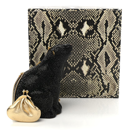 Judith Leiber Swarovski Crystal Black Bear Minaudiere Clutch Black 11 of 11