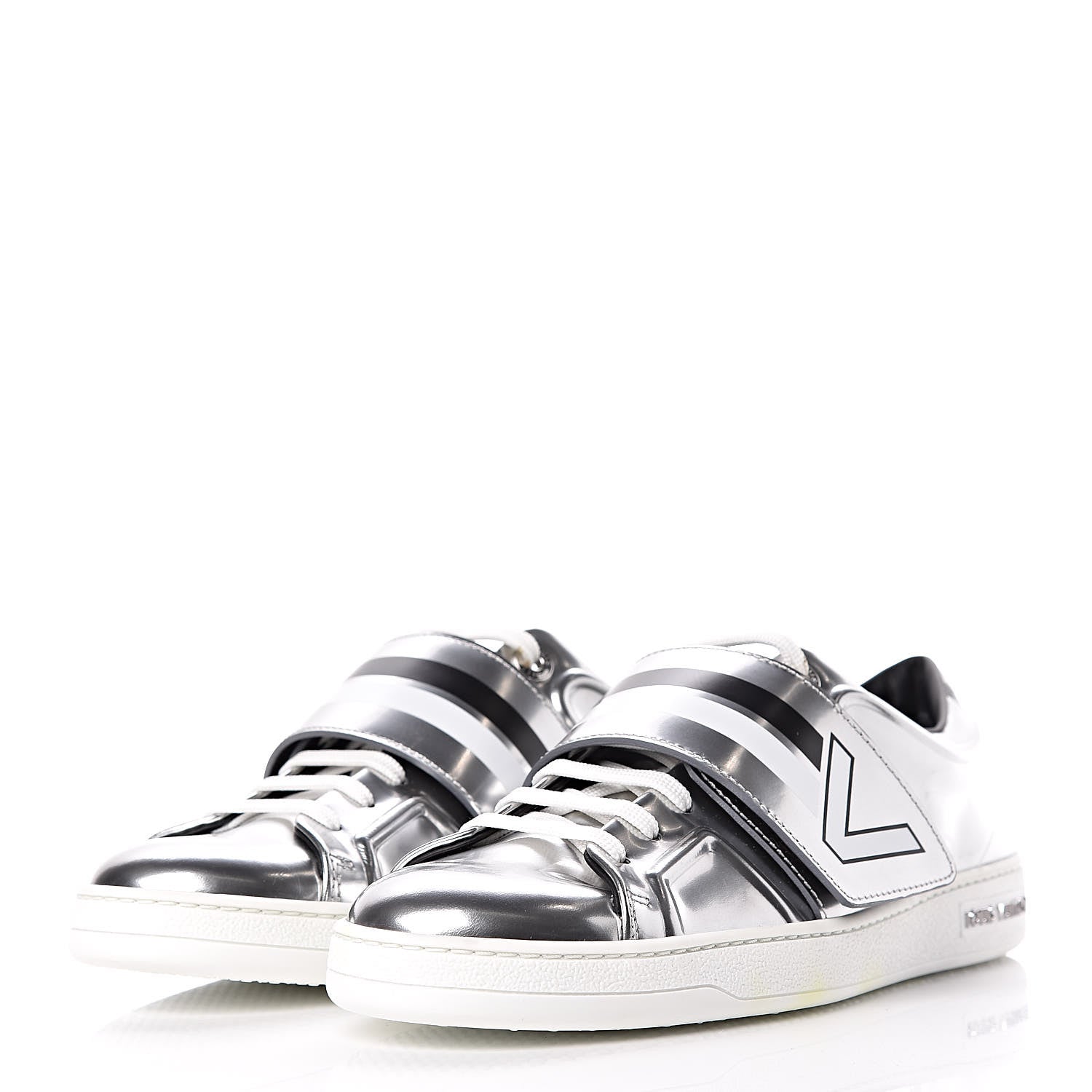 Louis Vuitton Patent Spaceship Sneakers 38.5 Silver 3 of 12