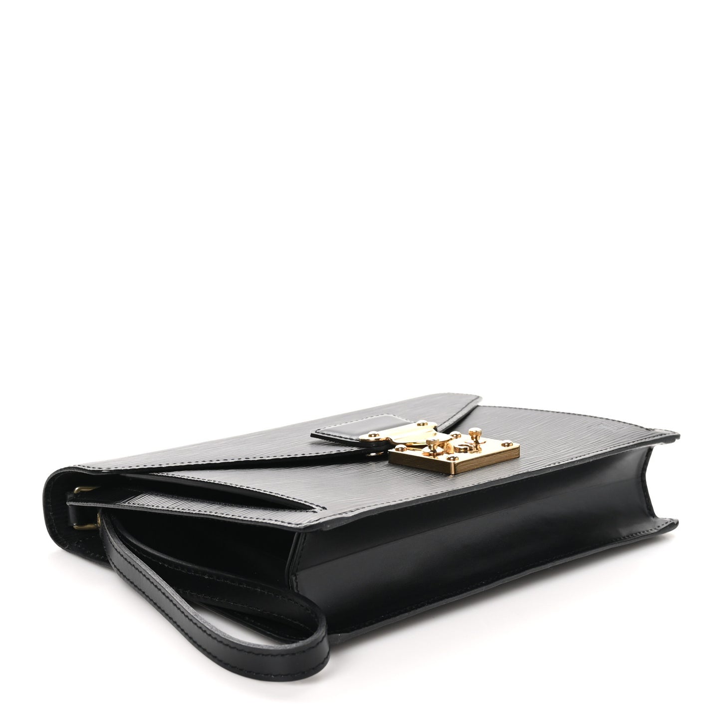 Epi Pochette Sellier Dragonne Clutch Black