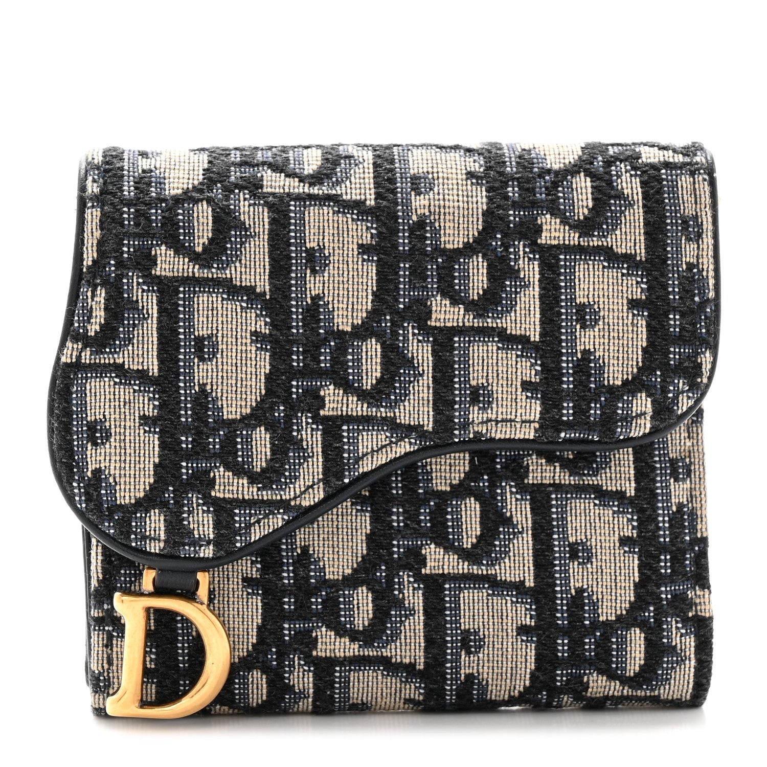 Christian Dior Oblique Saddle Lotus Wallet Blue 1 of 8