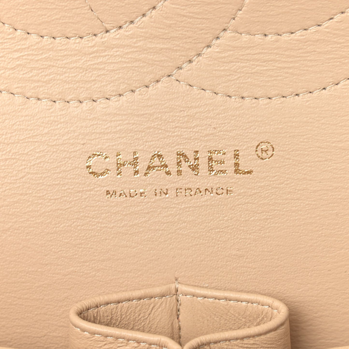 Caviar Quilted Jumbo Double Flap Beige Clair