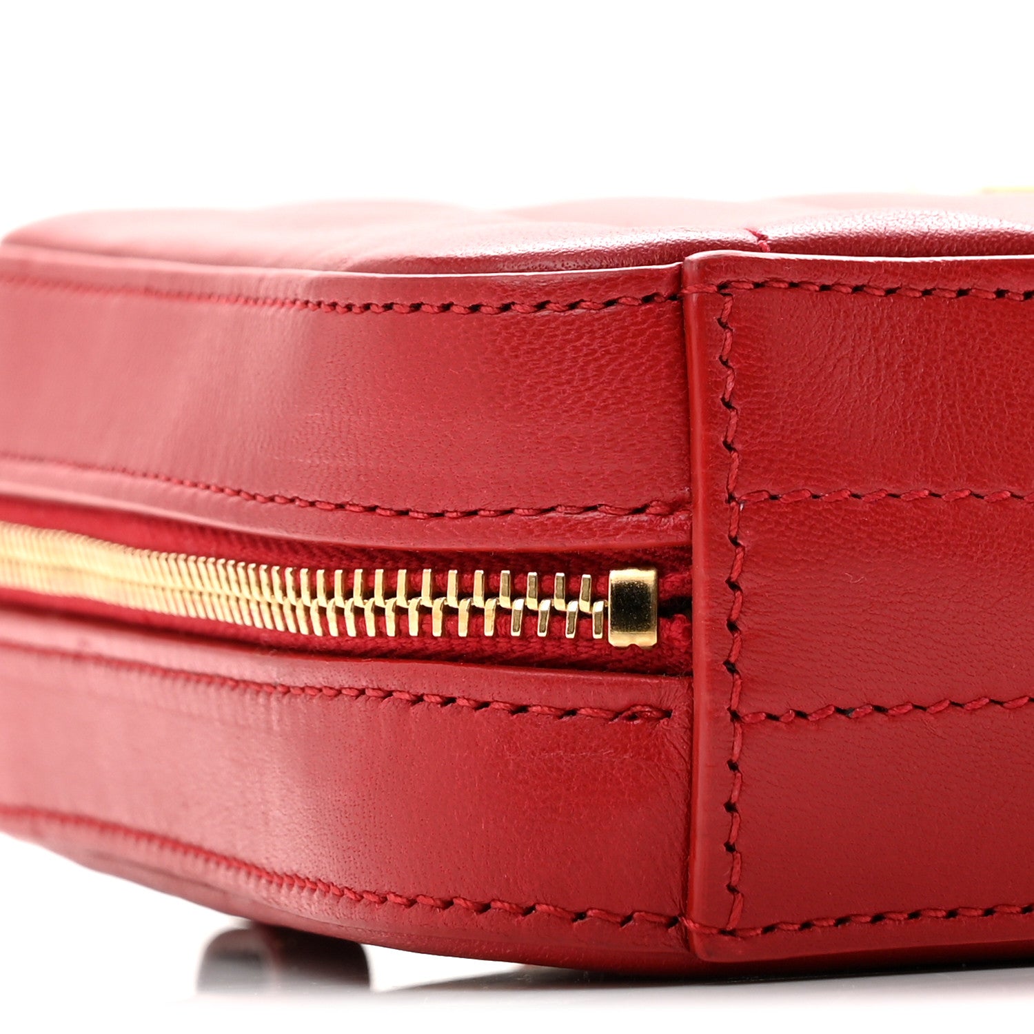 Saint Laurent Lambskin Matelasse Vicky Monogram Belt Bag Eros Red 9 of 11