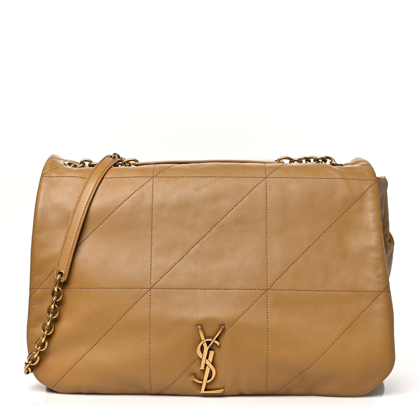 Lambskin Matelasse Monogram Large Jamie 4.3 Tabac Brown