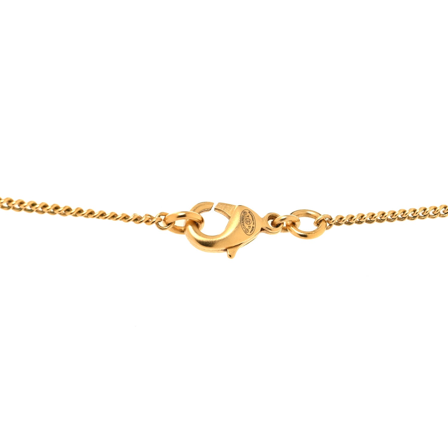 Chanel Metal CC Necklace Matte Gold 4 of 4