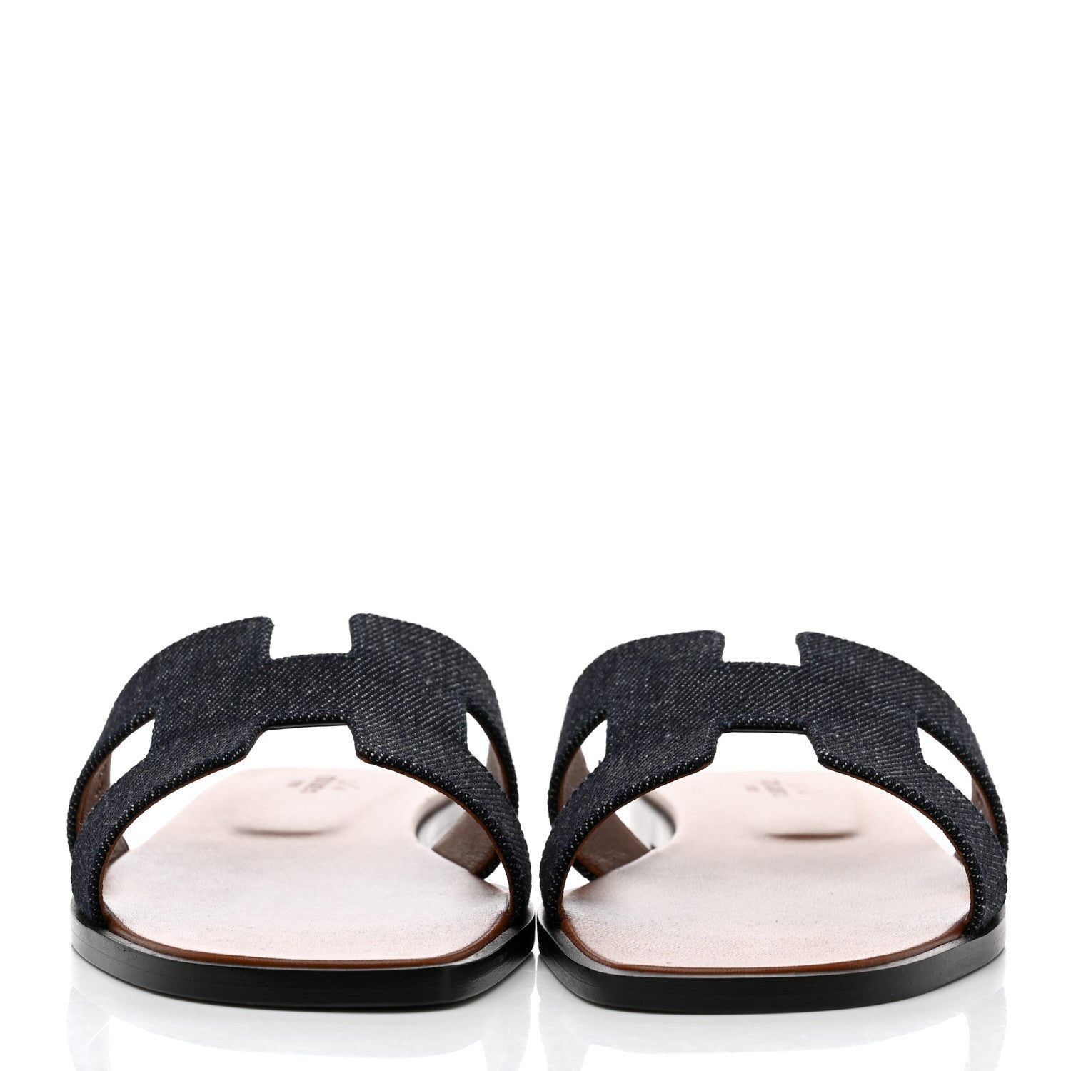 Hermes Denim Oran Sandals 38.5 Bleu Brut 2 of 9