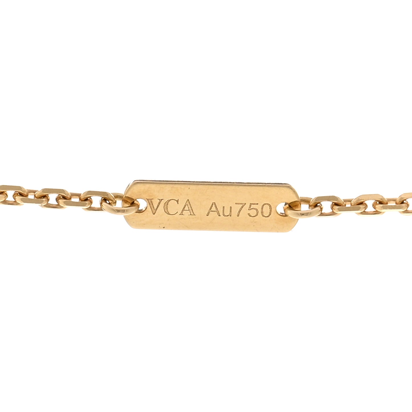 18K Yellow Gold Mother of Pearl Vintage Alhambra Pendant Necklace