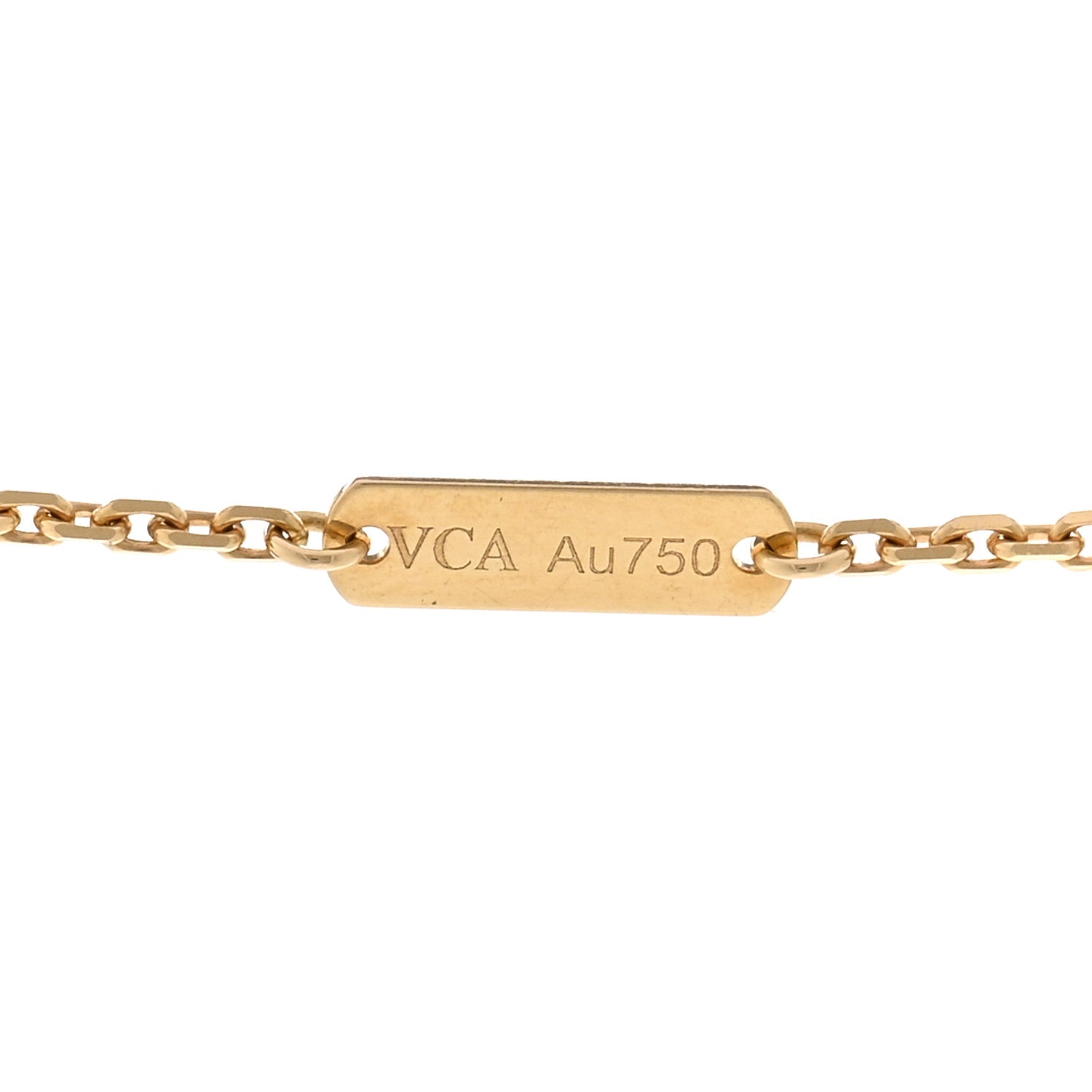 Van Cleef & Arpels 18K Yellow Gold Mother of Pearl Vintage Alhambra Pendant Necklace 5 of 6