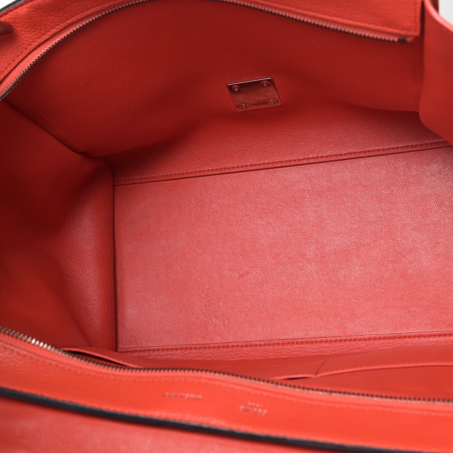 Drummed Calfskin Suede Medium Trapeze Coquelicot