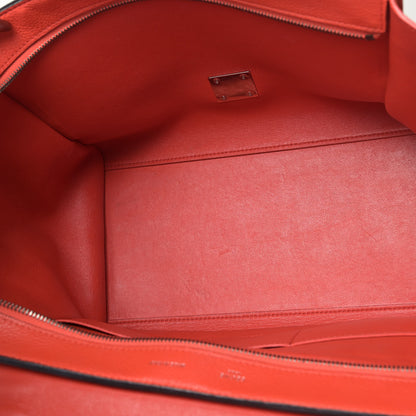 Celine Drummed Calfskin Suede Medium Trapeze Coquelicot 5 of 12
