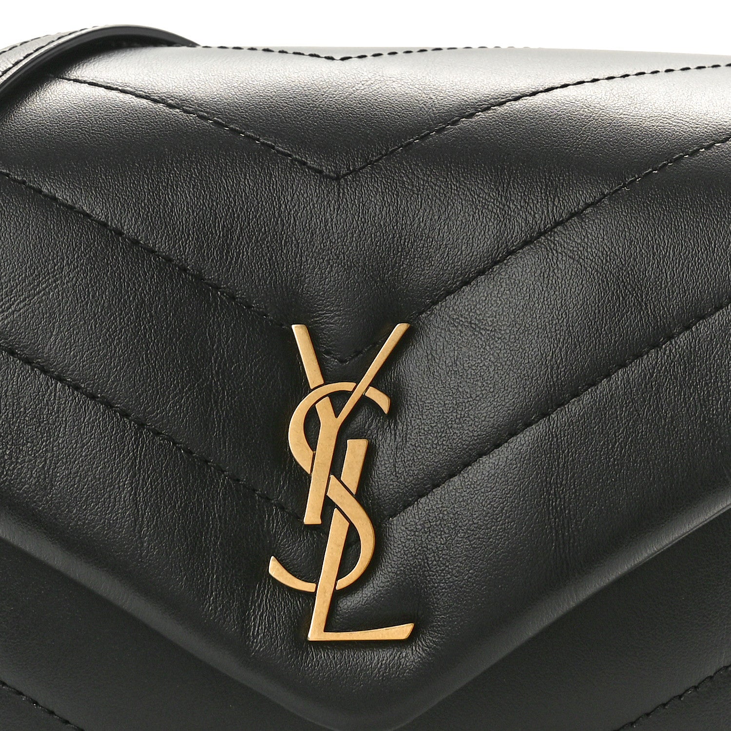 Saint Laurent Calfskin Y Quilted Monogram Toy Loulou Crossbody Bag Black 9 of 11