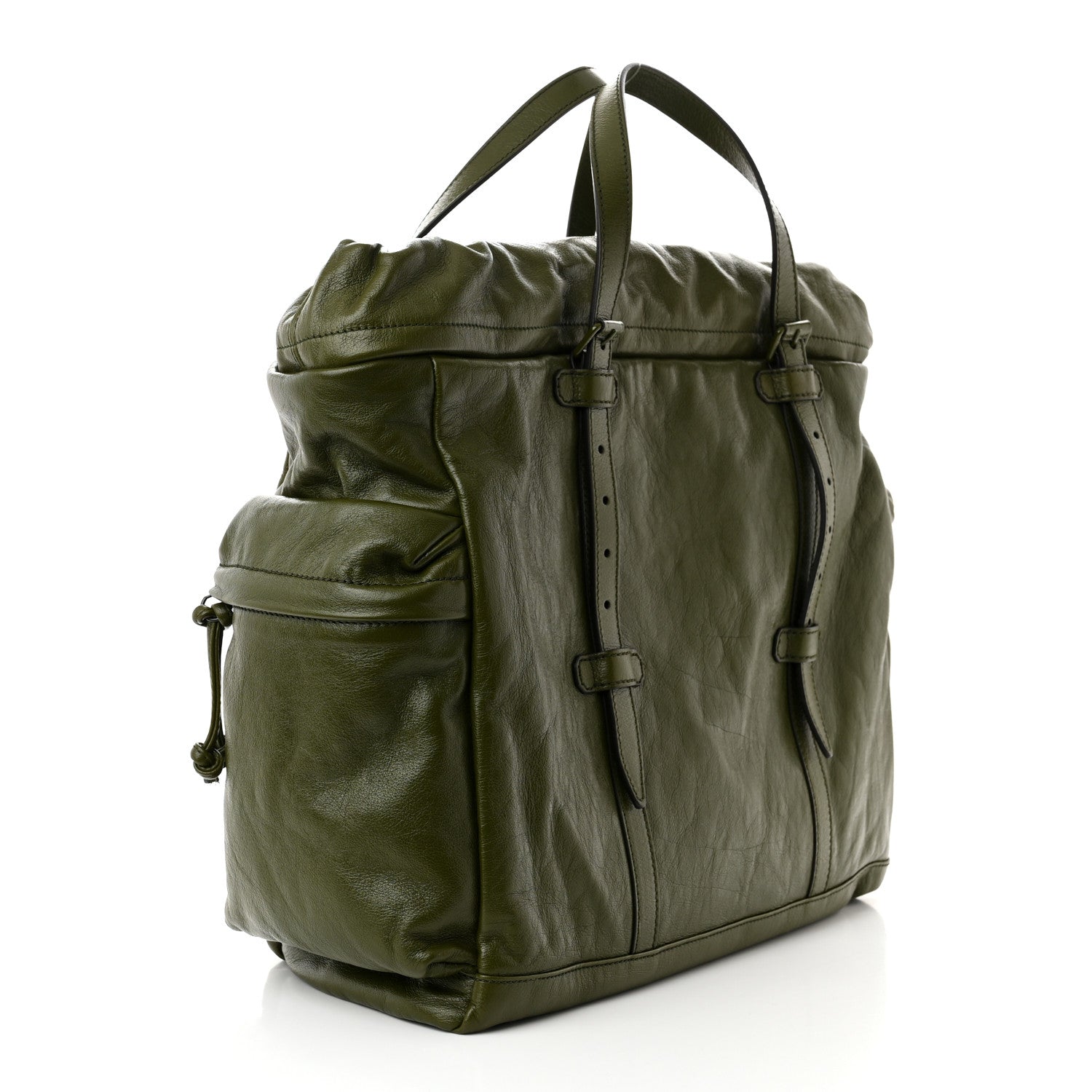 Gucci Piuma Lux Energy Monochrome Double G Drawstring Tote Military Wood 3 of 10