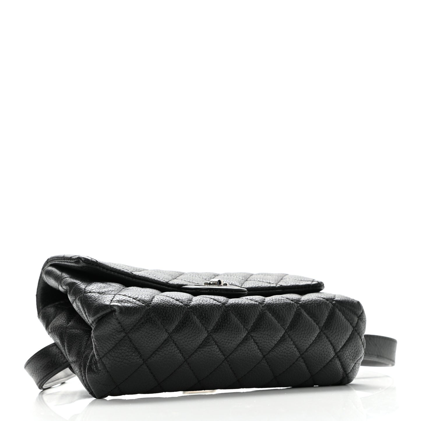 Grained Calfskin Quilted 2.55 Reissue Flap Belt Bag Clutch Black