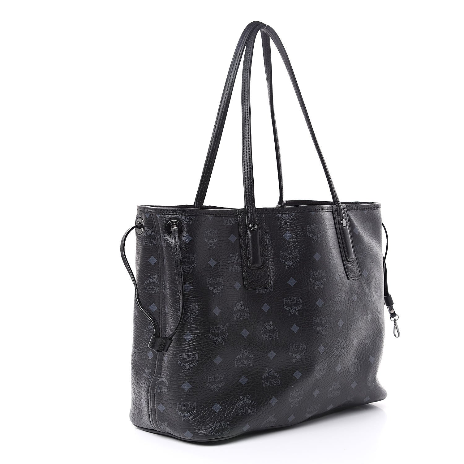 MCM Visetos Medium Liz Reversible Shopper Tote Black 5 of 22