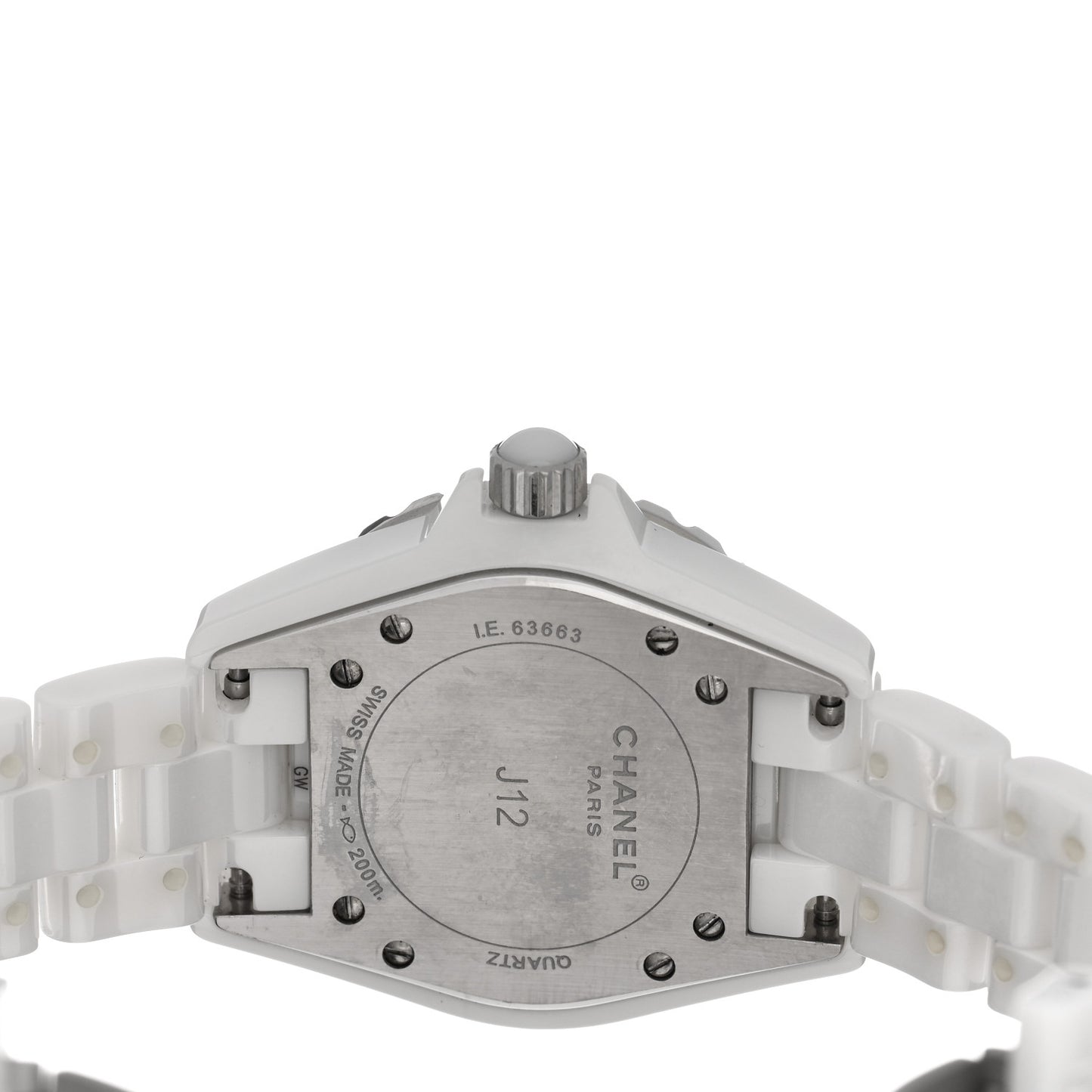 Stainless Steel Ceramic Diamond 33mm J12 Quartz Watch White