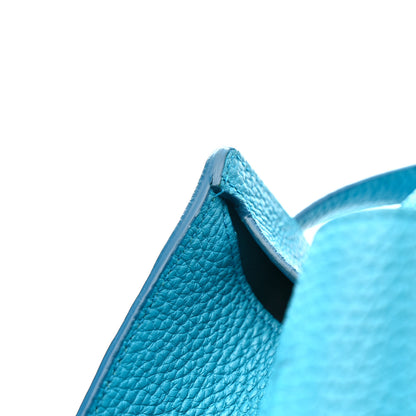 Salvatore Ferragamo Hammered Calfskin Double Handle Small Amy Tote Turquoise 12 of 18