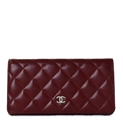 Chanel Caviar Quilted Yen Wallet Red 1 of 9
