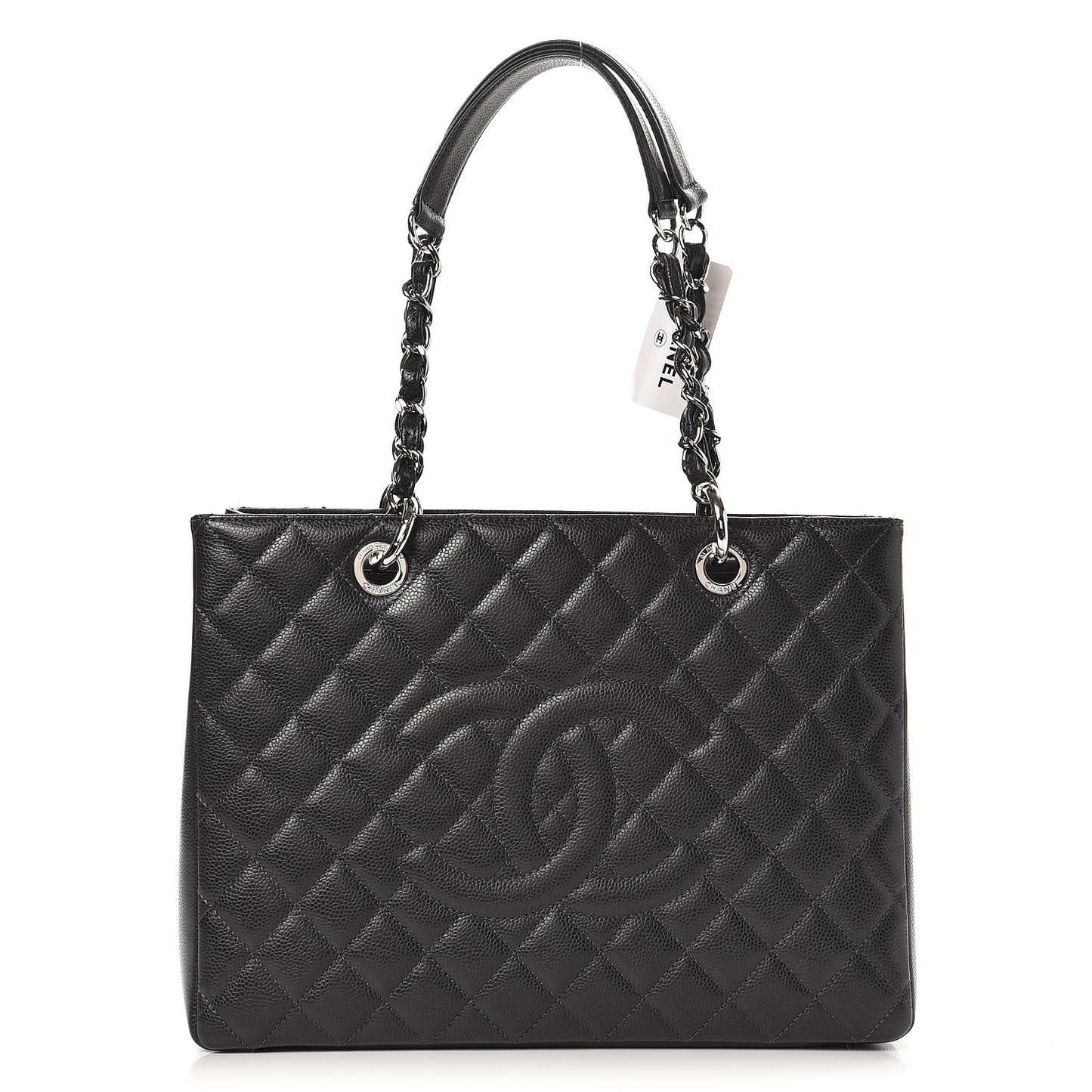Caviar Quilted Grand Shopping Tote GST Dark Grey