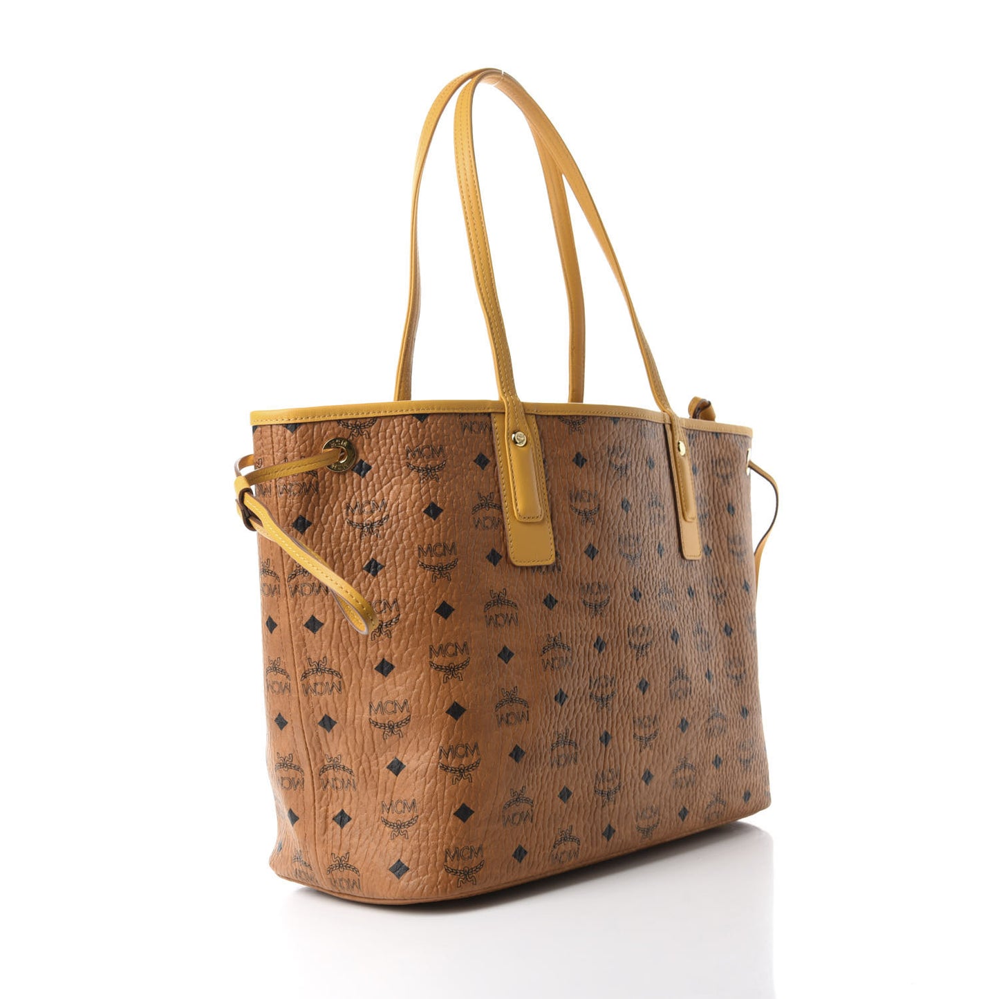 Visetos Medium Liz Reversible Shopper Tote Cognac Yellow